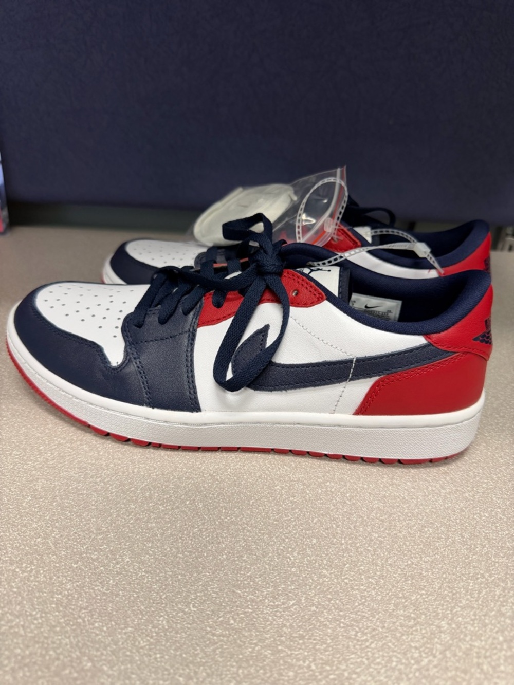 Nike Air Jordan 1 Low Spikeles USA Red White Blue Golf Shoe DD9315-113 Sz 9 Mens